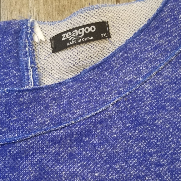 Blue Cotton sweatshirt plus size dress/tunic 2XL - Picture 2 of 4